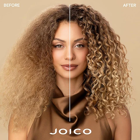 Image 2 - A womans hair is shown before and after treatment, appearing frizzy and lighter on the left before and defined and darker on the right after, with the text BEFORE, AFTER, and JOICO visible. Image 3 - A gold and white tube of Joico K-Pak Reconstructing Conditioner is shown next to text that says RECONSTRUCTING CONDITIONER for all hair types prone to damage Doubles hair resistance to breakage* Improves elasticity and manageability, and boosts shine *Against combing breakage on damaged hair vs. a non-conditioning shampoo, and the bottle also lists K-PAK RECONSTRUCTING CONDITIONER to repair damaged hair REVITALISANT RECONSTRUCTEUR pour réparer les cheveux endommagés ACONDICIONADOR RECONSTRUCTOR para reparar el cabello 250 ml / 8.5 fl oz. Image 4 - The image shows a bottle of Joico K-PAK Reconstructing Conditioner surrounded by ingredients including keratin powder primrose oil drops guava fruit and pink liquid along with text reading Joico K-PAK Reconstructing Conditioner to repair damaged hair Revitalisant Reconstructeur pour réparer les cheveux endommagés Acondicionador Reconstructor para reparar el cabello dañado SmartRelease 250 ml 85 fl oz Keratin A protective protein that actively seeks out damage and helps repair hair Guajava extract Packed with antioxidants and lycopene known to help protect hair against UV damage Evening primrose oil A rich source of omega-6 and gamma-linolenic acid Helps nourish hair back to health. Image 5 - A line of four Joico K-Pak hair care products are shown with text K-PAK ROUTINE and steps labeled STEP 1: SHAMPOO, STEP 2: CONDITION, STEP 3: TREAT (AND/OR), STEP 4: TREAT. Image 7 - Image shows Joico K-Pak haircare products on display with abstract shapes and the text Discover game-changing haircare.