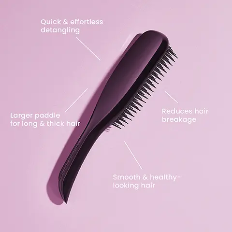 Image 1,  Quick & effortless detangling Larger paddle for long & thick hair Reduces hair breakage Smooth & healthy- looking hair Image 2,  15.5 cm 22.1 cm 23.6 cm 5.3 cm The Ultimate Detangler Mini Great for small hands 6.6 cm The Ultimate Detangler 7.9 cm The Ultimate Detangler Large Great for Thick & Curly Hair Types