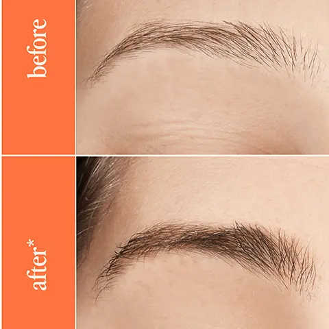 Image 1, after* before Image 2, apply to natural brow shape and allow 1-2 minutes for serum to dry apply 1x daily concentrate specifically on sparse, thinning, over-plucked, or tail-less areas Image 3, GrandeBROW 6-8 weeks 100% saw fuller, bolder looking brows* 4 months full improvement for sparse, thinning, or over-plucked brows* Image 4, GrandeBROW Brow Enhancing Serum this definitely works! "I just started using this but if it's anything like the lash serum, i know I'll see amazing improvements.