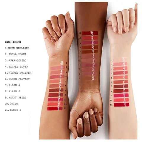 Modem Arm swatch of all shades