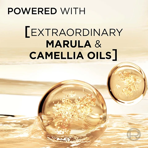 Image 1 - Two clear golden oil droplets with suspended particles are shown on a flowing golden background, with the text Powered with Extraordinary Marula & Camellia Oils. Image 2 - A smiling woman with voluminous dark curly hair holds her hair with one hand, beside a gold bottle of LOréal Elvive Extraordinary Oil Miracle Hair Serum, with text that reads LORÉAL PARIS, LORÉAL ELVIVE EXTRAORDINARY OIL MIRACLE HAIR SERUM SÉRUM CAPILLAIRE HUILES FINES PRÉCIEUSES UP TO 6X MORE SHINE, UP TO 6X MORE SHINE* YOURE WORTH IT. *INSTRUMENTAL TEST. Image 3 - A golden bottle of LOréal Paris Elvive Extraordinary Oil Miracle Hair Serum for dry hair, which states it contains Marula + Camellia Oils and offers Up to 6x more shine!, is shown next to a list of multi-tasking hair oil benefits including +92% Nourishment*, Up to 230°c Heat Protection*, Up to 6X More Shine*, and Up to 72H Fragrance**, with footnotes *Instrumental Tests **Sensory Test. Image 4 - The image displays three sets of before and after comparisons for different hair types: dark curly hair that becomes more defined, blonde hair that becomes smooth and wavy, and brown hair that becomes smooth and wavy, with the text Transforms All Types of Hair, Before, and After. Image 5 - Four LOreal Elvive hair products are arranged in a line against a gradient background, detailing a Routine for Intense Hair Nourishment: Step 1, a yellow bottle of LOreal Paris Elvive Extraordinary Oil Nourishing Shampoo; Step 2, a yellow bottle of LOreal Paris Elvive Extraordinary Oil Nourishing Conditioner; Step 3, a clear pump bottle of LOreal Paris Elvive Extraordinary Oil Miracle Hair identified as the Day Serum; and Step 4, a dark blue pump bottle of LOreal Elvive Extraordinary Oil Midnight Serum identified as the Night Serum.