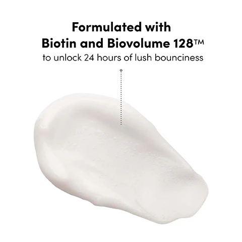 Image 1 - A dollop of white cream is on a white background, with text above it that reads: Formulated with Biotin and Biovolume 128™ to unlock 24 hours of lush bounciness. Image 2 - A before and after comparison shows a woman with long, dark brown hair that is straight and less voluminous on the left and wavy, shiny, and more voluminous on the right, with text Before, After, *Using Boost Therapy Shampoo and Conditioner as part of a regimen, and UNRETOUCHED. Image 3 - A smiling woman with long dark hair, wearing a light blue swimsuit, holds two light blue bottles of Coco & Eve Boost Therapy shampoo and conditioner against a blurry beach background with pink flowers and green leaves, next to the text Get smoother, more manageable locks, while revitalising fine, thinning hair! Image 4 - A smiling woman in a light blue swimsuit sits in an infinity pool with a tropical jungle background, and two light purple Coco & Eve Root Therapy bottles are on the pool edge, next to text that reads Cleanses and fortifies for maximum volume, Helps support hair strength and growth. Image 5 - A light blue Coco & Eve Boost Therapy Hair Volumising Conditioner bottle with a white cap, featuring yellow flowers and resting on a light-colored rock, displays product details including APRÈS-SHAMPOOING VOLUMISANT, BIOVOLUME 128™ + BIOTIN, FOR FINE AND THINNING HAIR, Net 280 ml / e 9.47 fl. oz. US, alongside text on the right stating Clinically proven results: 135% more volume 83% in hair density. Image 6 - A purple Coco & Eve Boost Therapy Hair Volumising Conditioner bottle with a creamy white product squeezed from its cap is presented against a blue background, displaying the text Infused with fatty acid-rich coconut oil to help fortify volumized hair, and on the bottle COCO & EVE BOOST THERAPY HAIR VOLUMISING CONDITIONER APRÈS-SHAMPOOING VOLUMISANT BIOVOLUME 128™ BIOTIN.