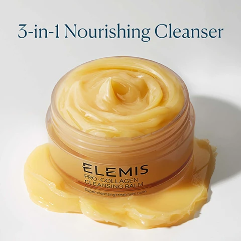 Image 1, 3 in 1 nourishing cleanser. image 2, 3 in 1 transformative texture. balm = a decadent balm that melts away makeup. oil = transforms into a luxurious oil when massaged onto skin. milk = add water to emulsify, transforming the oil into a hydrating milk. image 3, 98% agreed this product quickly and easily remove makeup, daily grime and visible pollutants. 97% agreed this product helped remove impurities without stripping skin of moisture. image 4, star flower oil = promotes healthy skin. elderberry oil = hellps give skin radiant glow. padina pavonica = supports hydration. image 5, discover our aromatics. rose infused, fragrance free, original.