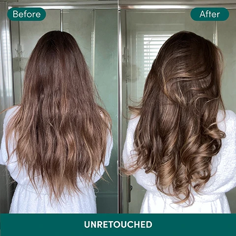 Image 1 - A split image shows a womans hair from the back; on the left, her long, light brown hair is frizzy and undefined with text Before, and on the right, the same hair is styled in shiny, bouncy curls with text After, with a banner at the bottom stating UNRETOUCHED. Image 2 - Microscopic comparison of a hair strand shows a rough surface Before treatment, a slightly smoother surface After 1 Use, and a much smoother, repaired surface After 6 Uses, with additional text *Using Bond Therapy Shampoo, Conditioner and Mask as part of a regimen. Image 3 - A white, creamy swirl of cosmetic product is shown with a dotted line pointing from the text Luxurious buttery mask formulated with Cutibond™ Repair Complex to the product. Image 4 - A white Coco & Eve Bond Therapy Pro Bond Hair Mask jar with white product dripping is positioned on a pink surface, with a green leaf and blue sky in the background, featuring the text: Cutibond™ Repair Complex, Glucose-based technology helps create additional hydrogen and ionic bonds within hairs keratin structure, Vegetable protein-based ingredients reinforce, coat and protect the surface, COCO & EVE BOND THERAPY, PRO BOND HAIR MASK, Cutibond™ Repair Complex, MASQUE CAPILLAIRE FORTIFIANT, Net 212 mL / e 7.17 fl. oz. US. Image 5 - A strand of reddish-brown hair is curled on a background of large green leaves, with text that reads Clinically proven on chemically treated hair 91% noticed fewer split ends* 91% agreed hair feels less damaged* *Clinically scored and evaluated by users with chemically damaged hair after using Bond Therapy Collection as a regimen after 15 days. Image 6 - A before and after image displays dull, damaged hair on the left and smoother, shinier hair on the right, accompanied by the text Immediate, clinically proven results, 91% agreed hair feels reinforced*, 82% noticed less hair breakage*, 95% agreed hair looked shinier*, *Clinically scored and evaluated by users with chemically damaged hair after using Bond Therapy Collection as a regimen. Image 7 - Two white tubs of hair mask, one closed and one open showing the creamy product, are stacked on wet green leaves, featuring text on the tubs that reads COCO & EVE BOND THERAPY PRO BOND HAIR MASK Cutibond™ Repair Complex MASQUE CAPILLAIRE FORTIFIANT Net: 212 ml / e 7.17 fl. oz. US, and accompanying promotional text stating Instantly strengthens after 1 use, Instantly reduces split ends by nearly half after 1 use, Notably improves damage after 6 uses, *Clinically tested and scored using Bond Therapy Collection as a regimen. Image 8 - A comparison table titled Which hair mask would you pick? visually presents four Coco & Eve hair masks with details on their type, benefits, and ingredients; the first column features a pink jar with a teal lid labeled Coco & Eve Like A Virgin Super Nourishing Coconut & Fig Hair Masque, Net 212 ml / e 7.17 fl. oz. US, which is Best for All hair types, functions to Restore dry & damaged hair back to its virgin condition in just 10 minutes!, and contains Ingredients of Smoothes and tames with coconut oil & fig; the second column shows a pink jar with a pink lid labeled Coco & Eve Sweet Repair Repairing & Restoring Hair Mask, Biomimetic Ceramides, Hyaluronic Acid + Vegan Keratin Complex, Net 212 ml / e 7.17 fl. oz. US, which is Best for Hair damaged from heat & styling, functions as an Intense salon-quality treatment that Repairs & strengthens strands, and has Ingredients of Total rejuvenation with biomimetic ceramides & amino acids; the third column displays a light beige jar with a beige lid labeled Coco & Eve Youth Revive Pro Youth Hair & Scalp Mask, Pro-Vital-B Honey Blend + Retinol + Probiotic Complex, Net 212 ml / e 7.17 fl. oz. US, which is Best for Weak, aging hair, functions to Boost shine, strength & volume, as a Scalp-friendly mask, and contains Ingredients that Rebalances scalp microbiome with Pro-Vital-B Honey Blend, Retinol & Prebiotics; the fourth column presents a white jar with a white lid labeled Coco & Eve Bond Therapy Pro Bond Hair Mask, Cutibond + Repair Complex, Net 212 ml / e 7.17 fl. oz. US, which is Best for Colored, bleached & chemically damaged hair, functions to Clinically proven to repair & reinforce hair, for Less breakage, more shine, and includes Ingredients that Revitalize & nourish hair with Cutibond, argan oil, shea butter & hyaluronic acid.
