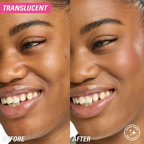 Image 1 - A split image shows a smiling womans face, with the left side labeled BEFORE showing natural skin texture and the right side labeled AFTER showing smoother skin with a slight blush, with additional text TRANSLUCENT and ZERO SKIN RETOUCH. Image 2 - A woman with dark skin holds a light beige Revolution baking powder container next to her face, with overlay text Translucent For All Skin Tones, and product text Revolution Translucent Baking Powder For All Skin Tones Hyaluronic Acid Poudre De Cuisson Translucide À LAcide Hyaluronique Net Wt. 1.05 oz. (US) / 30 g e. Image 3 - Eight makeup baking powder containers in varying shades including brown, yellow, peach, pink, translucent, and light yellow are arranged on light purple platforms against a purple background, with some powder dust visible, and include the visible text BAKING POWDER INFUSED WITH HYALURONIC & VIT E TALC FREE FORMULA IMPROVED LID = MESS-FREE APPLICATION JUST GOT BETTER! REVOLUTION DEEP BAKING POWDER FOR DARK-D HYALURONIC ACID REVOLUTION BANANA DEEP BAKING POWDER FOR TAN-DEEP SKIN TONES HYALURONIC ACID Net Wt. 1.05 oz (US) / 30 g e TALC FREE NO FLASHBACK REVOLUTION PEACH BAKING POWDER FOR LIGHT-TAN SKIN TONES HYALURONIC ACID Net Wt. 1.05 oz (US) / 30 g e REVOLUTION ROSE BAKING POWDER FOR MEDIUM SKIN TONES HYALURONIC ACID Net Wt. 1.05 oz (US) / 30 g e REVOLUTION BANANA LIGHT BAKING POWDER FOR FAIR-MEDIUM SKIN TONES HYALURONIC ACID Net Wt. 1.05 oz (US) / 30 g e REVOLUTION BANANA BAKING POWDER FOR LIGHT-TAN SKIN TONES HYALURONIC ACID Net Wt. 1.05 oz (US) / 30 g e REVOLUTION TRANSLUCENT BAKING POWDER FOR ALL SKIN TONES HYALURONIC ACID Net Wt. 1.05 oz (US) / 30 g e REVOLUTION LACE BAKING POWDER FOR FAIR-MEDIUM SKIN TONES HYALURONIC ACID 0.00 fl. oz. (US) / 0 ml. Image 4 - A person with dark skin holds a light-colored translucent baking powder container and gently blows, creating a puff of powder near their face against a light purple background, with visible text that reads: SMOOTH, BAKE & BANISH SHINE! ENRICHED WITH VIT E & HYALURONIC NO CAKING CREASE-PROOF 24HR WEAR REVOLUTION TRANSLUCENT BAKING POWDER FOR ALL SKIN TONES HYALURONIC ACID Net Wt. 1.05 oz. (US) / 30 g. Image 5 - A young woman with blonde hair, looking at the camera, holds a light yellow jar of cosmetic powder with a light purple manicured finger, and text on the image reads BANANA LIGHT LIGHT TO MEDIUM SKIN TONES BRIGHTENING EFFECT, while the jar reads REVOLUTION BANANA LIGHT BAKING POWDER FOR FAIR-MEDIUM SKIN TONES HYALURONIC ACID Net Wt. 1.05 oz. (US) / 30. Image 6 - A young woman with blonde hair and light makeup holds a small, light-colored jar of Revolution baking powder near her face, against a soft purple background, with overlay text Lace Fair to Light Skin Tones and text on the jar Revolution Lace Baking Powder for Fair-Medium Skin Tones, Hyaluronic Acid, Poudre Libre De Baking, 0.00 fl. oz. (US) / 0 ml. Image 7 - A smiling persons face is shown in a split image, with the left side displaying a before view with natural skin texture and blemishes, and the right side showing an after view with smoother, more even-toned skin. Text reads: BANANA, BEFORE, AFTER, ZERO SKIN RETOUCH. Image 8 - A person with blonde hair and makeup holds a yellow Revolution Banana Baking Powder container, with the visible text BANANA, MEDIUM TO TAN SKIN TONES, BRIGHTENING EFFECT, and on the container: REVOLUTION BANANA BAKING POWDER FOR LIGHT-TAN SKIN TONES HYALURONIC ACID Net Wt. 1.05 oz. (30g). Image 9 - A split image features a womans face, on the left before makeup with visible undereye circles and some skin texture, and on the right after makeup with smoother skin, reduced undereye circles, and subtle blush, with text on the image reading Banana Deep, Before, After, and Zero Skin Retouch. Image 91 - A woman with curly brown hair with a gold earring holds a light yellow makeup container to her face, smiling slightly, with a purple background, and text on the image reads BANANA DEEP TAN TO DARK SKIN TONES BRIGHTENING EFFECT, while text on the container reads REVOLUTION BANANA DEEP BAKING POWDER FOR TAN-DEEP SKIN TONES HYALURONIC ACID Net Wt. 1.05 oz. (US) / 30 g e.