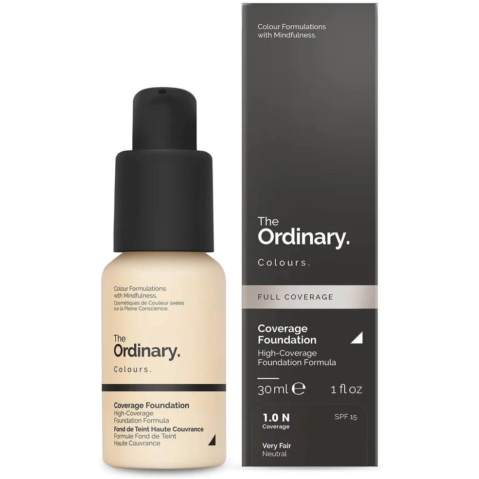 Тональная основа с SPF 15 The Ordinary Coverage Foundation with SPF 15 гаммы The Ordinary Colours, 30 мл (различные оттенки) Image 1