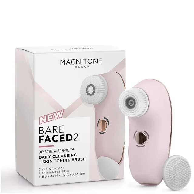 Щетка для очищения и тонизирования кожи MAGNITONE London BareFaced 2 Daily Cleansing and Skin Toning Brush - Pink