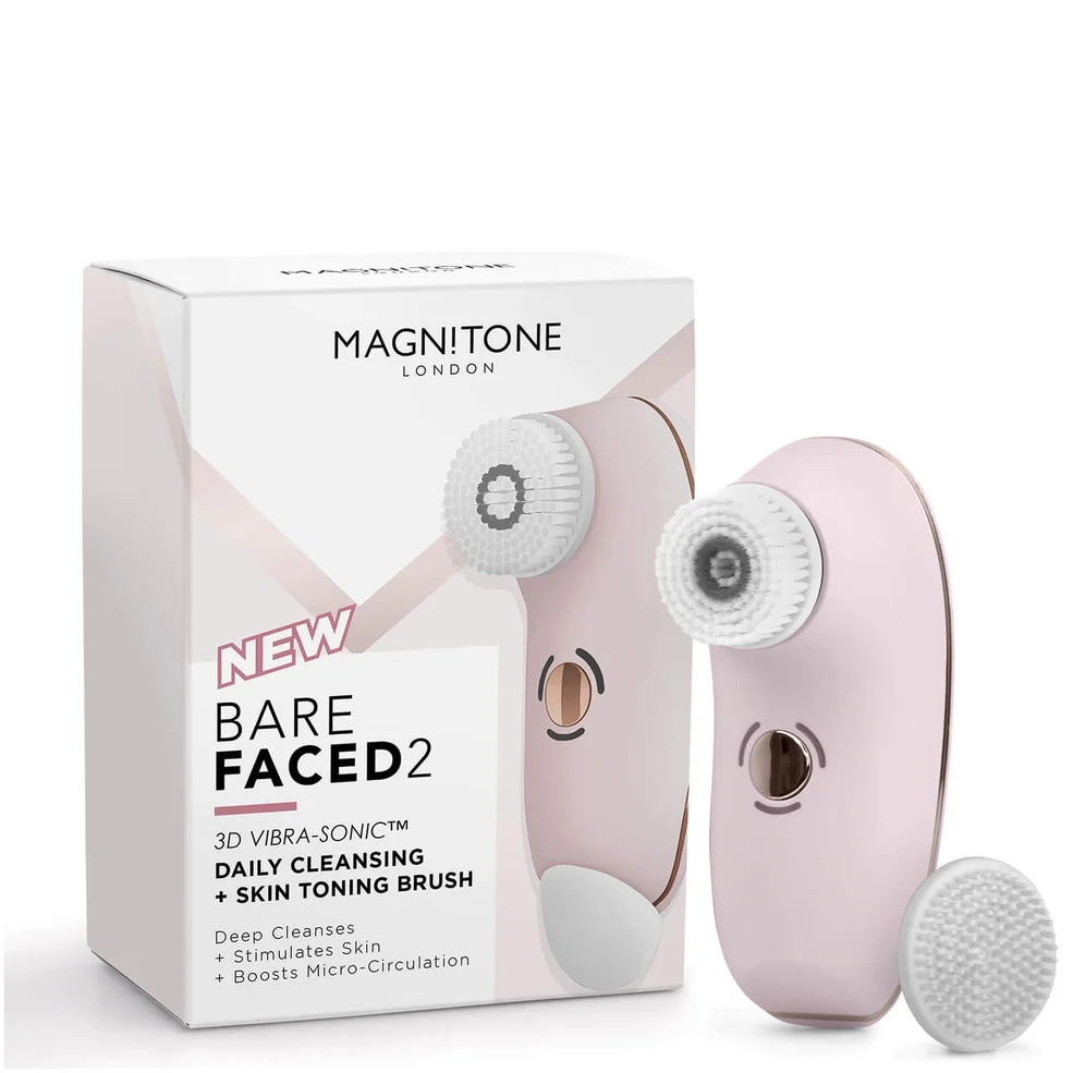 Щетка для очищения и тонизирования кожи MAGNITONE London BareFaced 2 Daily Cleansing and Skin Toning Brush - Pink Image 1