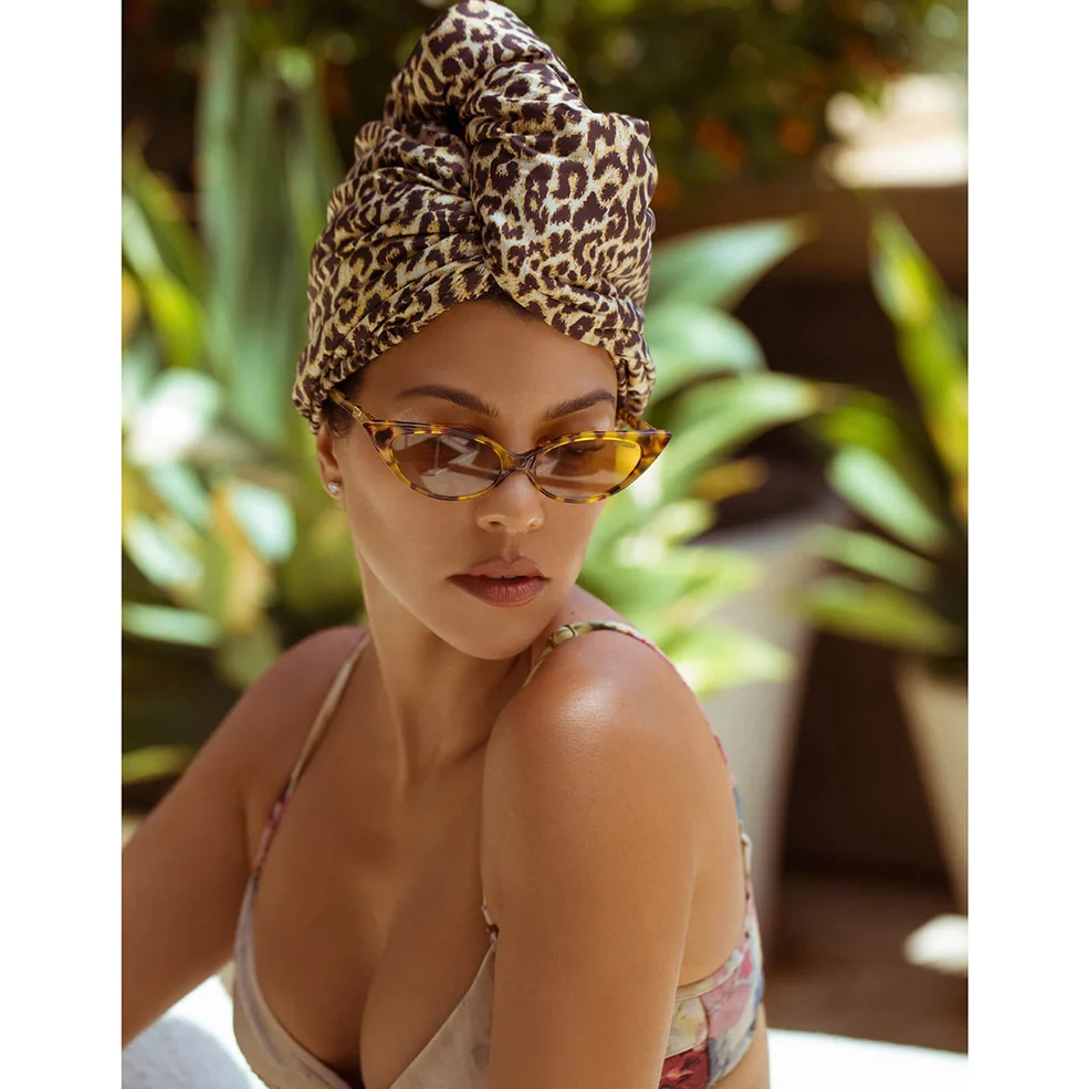 Aquis x Poosh Exclusive Leopard Print Hair Turban Image 1