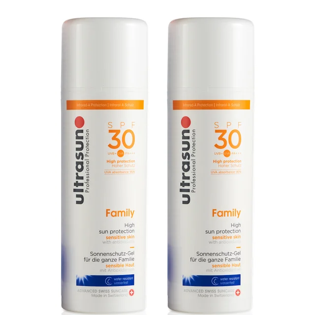 Набор солнцезащитных лосьонов для всей семьи Ultrasun Family SPF 30 - Super Sensitive Duo (2 x 150 мл)