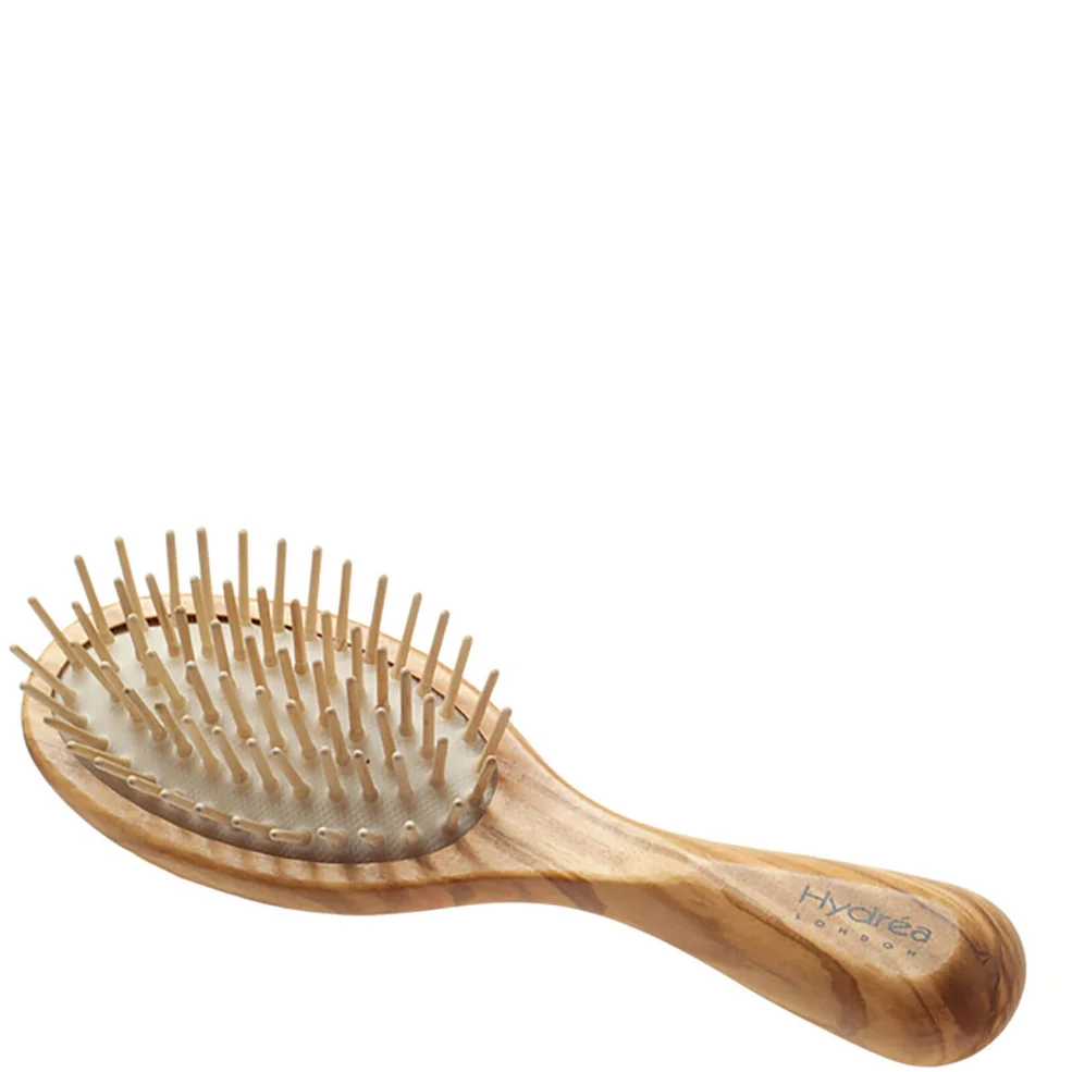 Антистатическая расческа из оливкового дерева, компактная Hydrea London Hair Brush Image 1