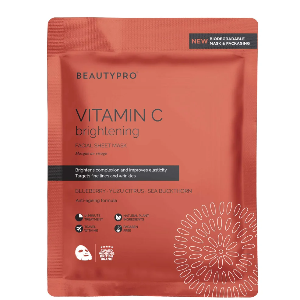 Коллагеновая маска для лица с витамином С BeautyPro Brightening Collagen Sheet Mask with Vitamin C Image 1