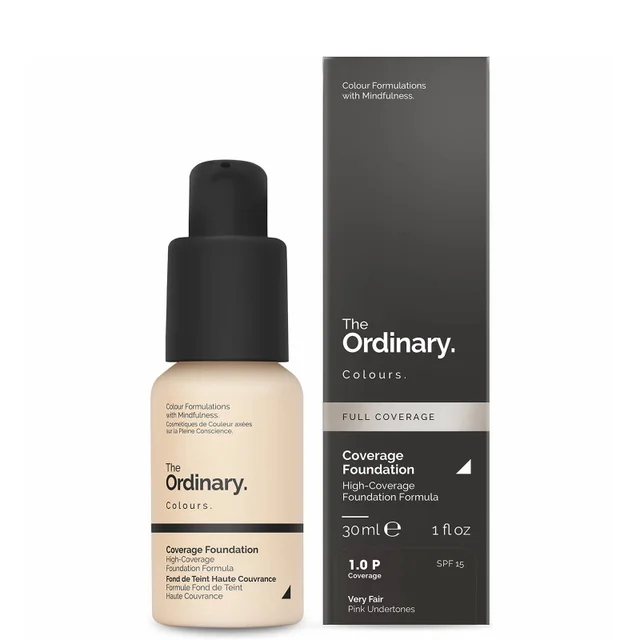 Тональная основа с SPF 15 The Ordinary Coverage Foundation with SPF 15 гаммы The Ordinary Colours, 30 мл (различные оттенки)