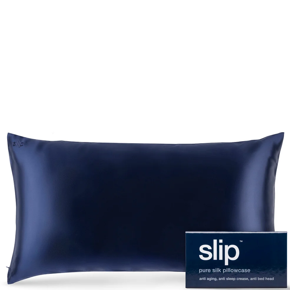 Slip Silk Pillowcase King - Navy Image 1