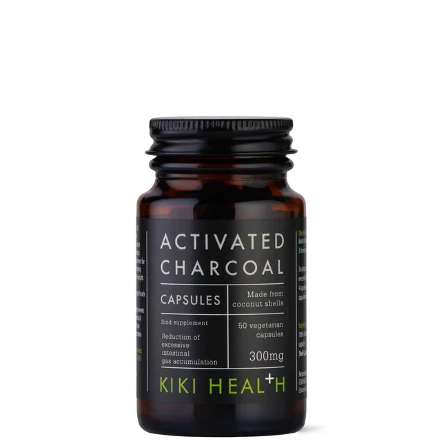 Активированный уголь KIKI Health Activated Charcoal - 50 капсул с оболочкой из ингредиентов растительного происхождения