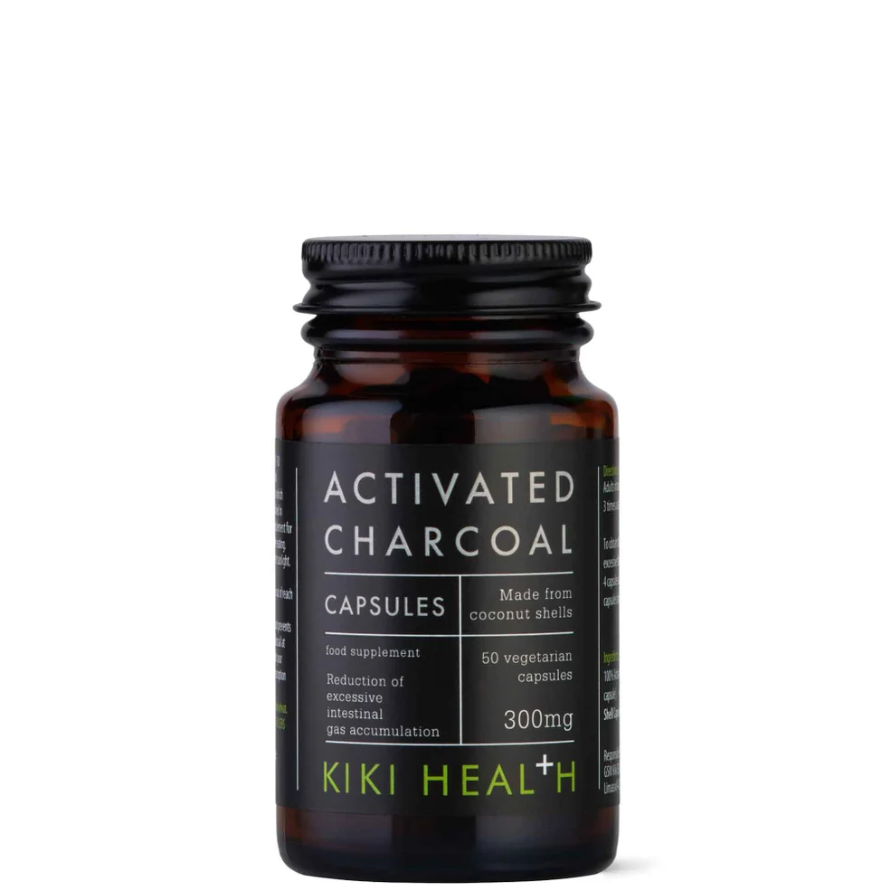 Активированный уголь KIKI Health Activated Charcoal - 50 капсул с оболочкой из ингредиентов растительного происхождения Image 1