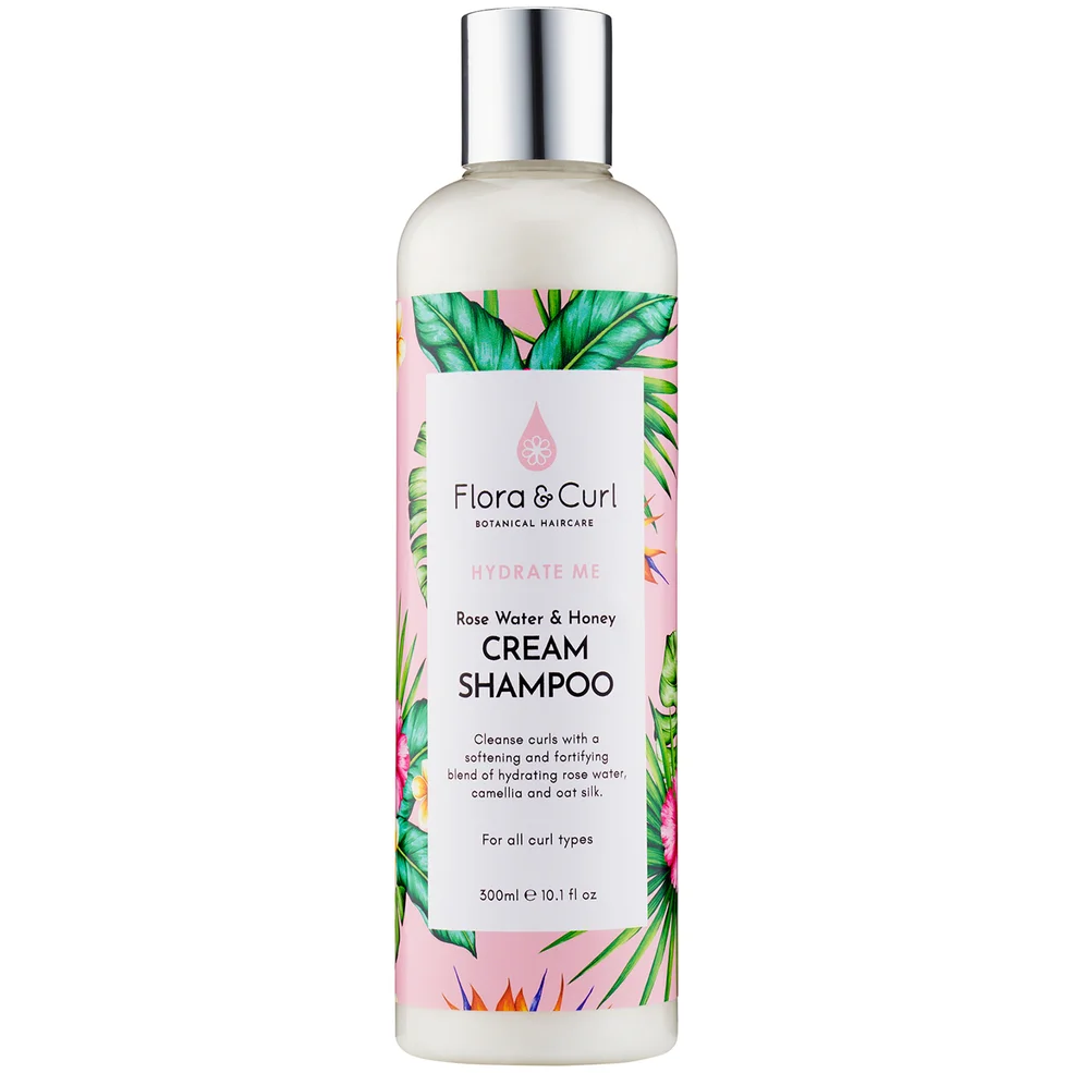 Flora & Curl Rose Water & Honey Cream Shampoo 300ml Image 1