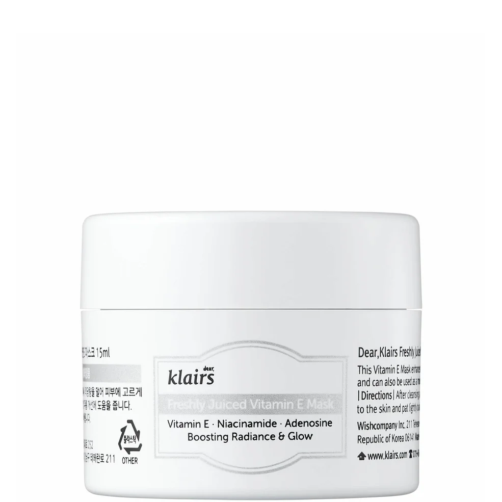 Dear, Klairs Freshly Juiced Vitamin E Mask 15ml Image 1