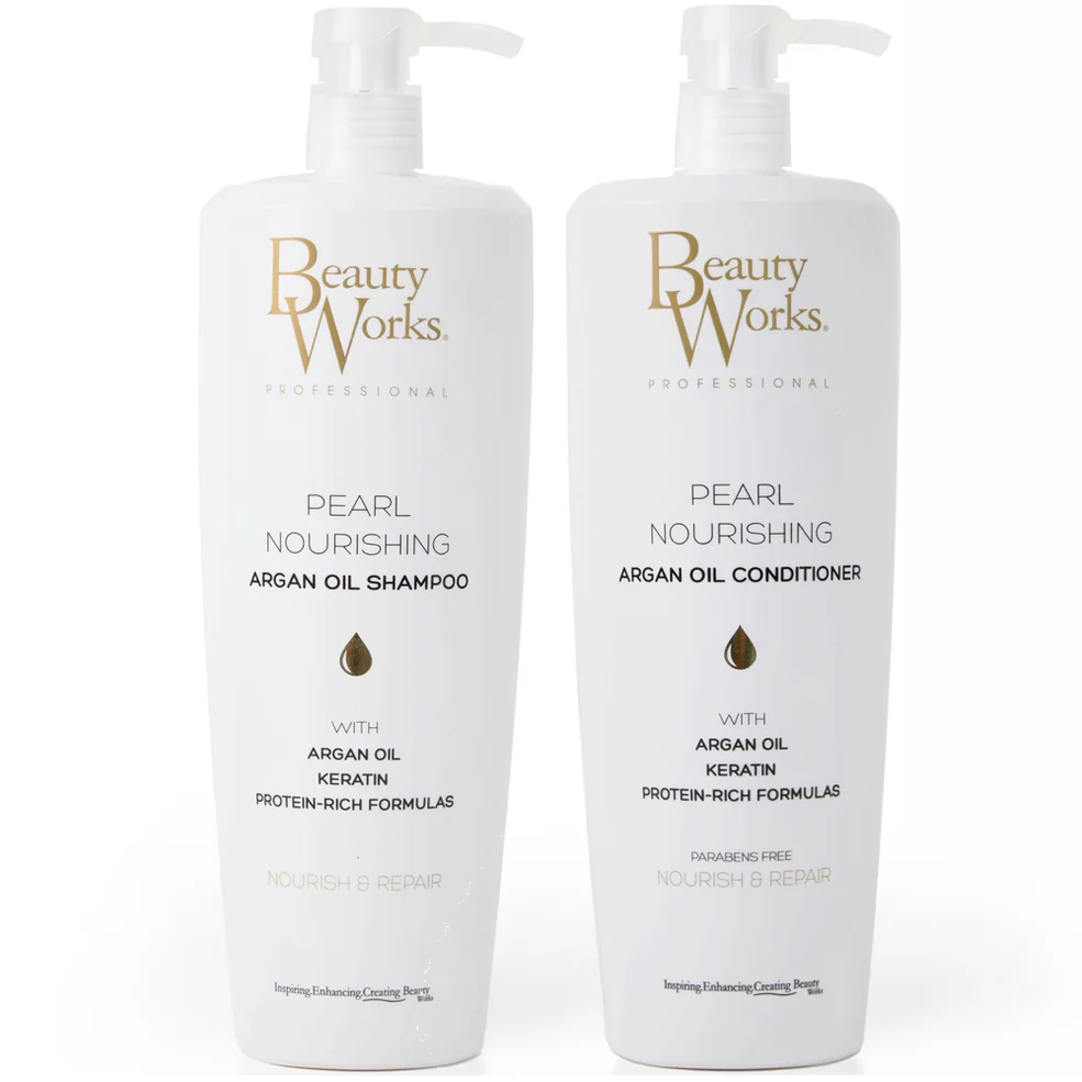 Набор по уходу за волосами Beauty Works Pearl Nourishing Shampoo and Conditioner Duo 1 Litre Image 1