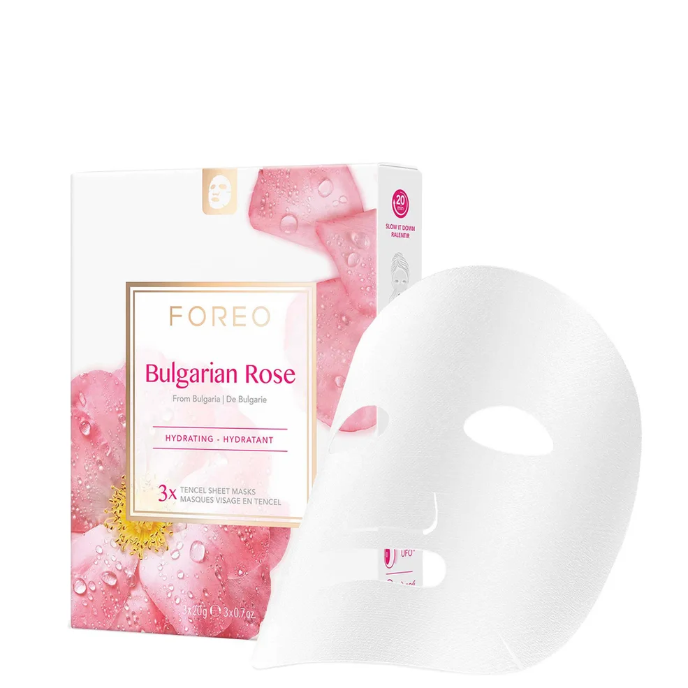 Тканевая маска для лица с экстрактом болгарской розы FOREO Bulgarian Rose Moisture-Boosting Sheet Face Mask, 3 шт Image 1