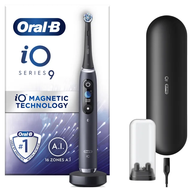 Oral B iO9 Black Onyx Electric Toothbrush with Charging Travel Case