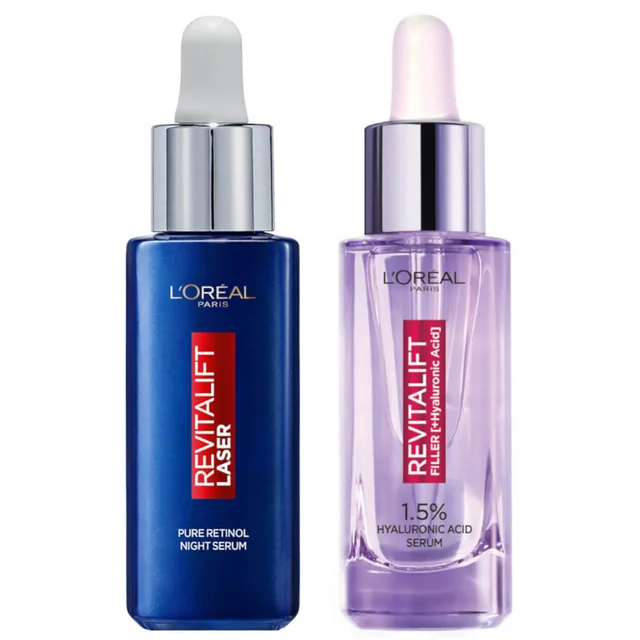 Набор сывороток для лица L'Oréal Paris Hyaluronic Acid Serum and Revitalift Laser Retinol Serum Bundle