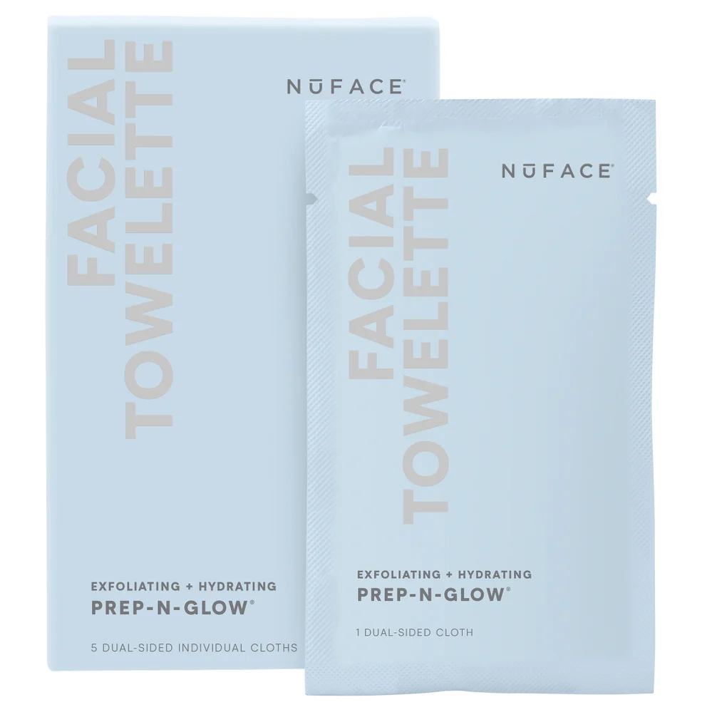 Салфетки для отшелушивания лица NuFACE Prep-N-Glow Facial Towelette, 5 шт Image 1