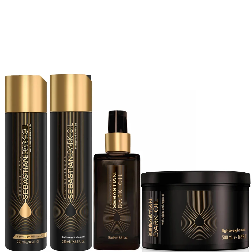 Sebastian Professional Dark Oil Shampoo, Conditioner, Mask and Styling Oil Regime Bundle Image 1