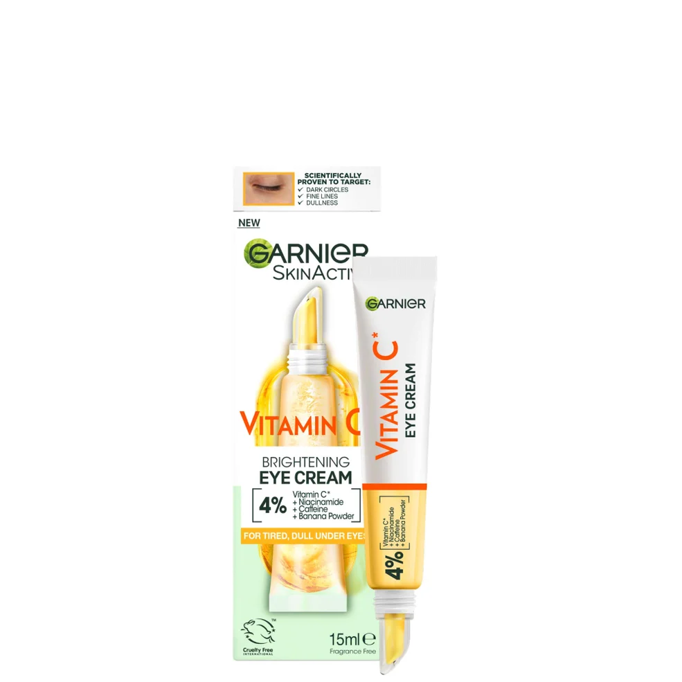 Garnier Brightening 4% Vitamin C, Niacinamide, Caffeine and Banana Powder Eye Cream 15ml Image 1