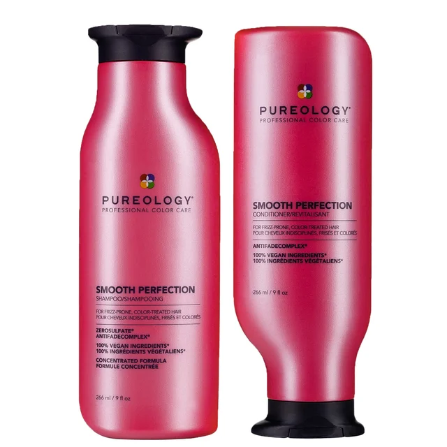 Pureology Smooth Perfection Shampoo and Conditioner Routine For Frizz Prone, Colour Treated Hair 266ml