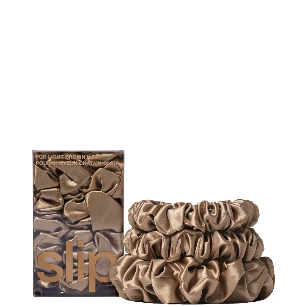 Slip Pure Silk Back To Basics Assorted Scrunchie Set - Light Brown Image 1