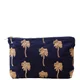 Elizabeth Scarlett Gold Palm Navy Velvet Everyday Pouch