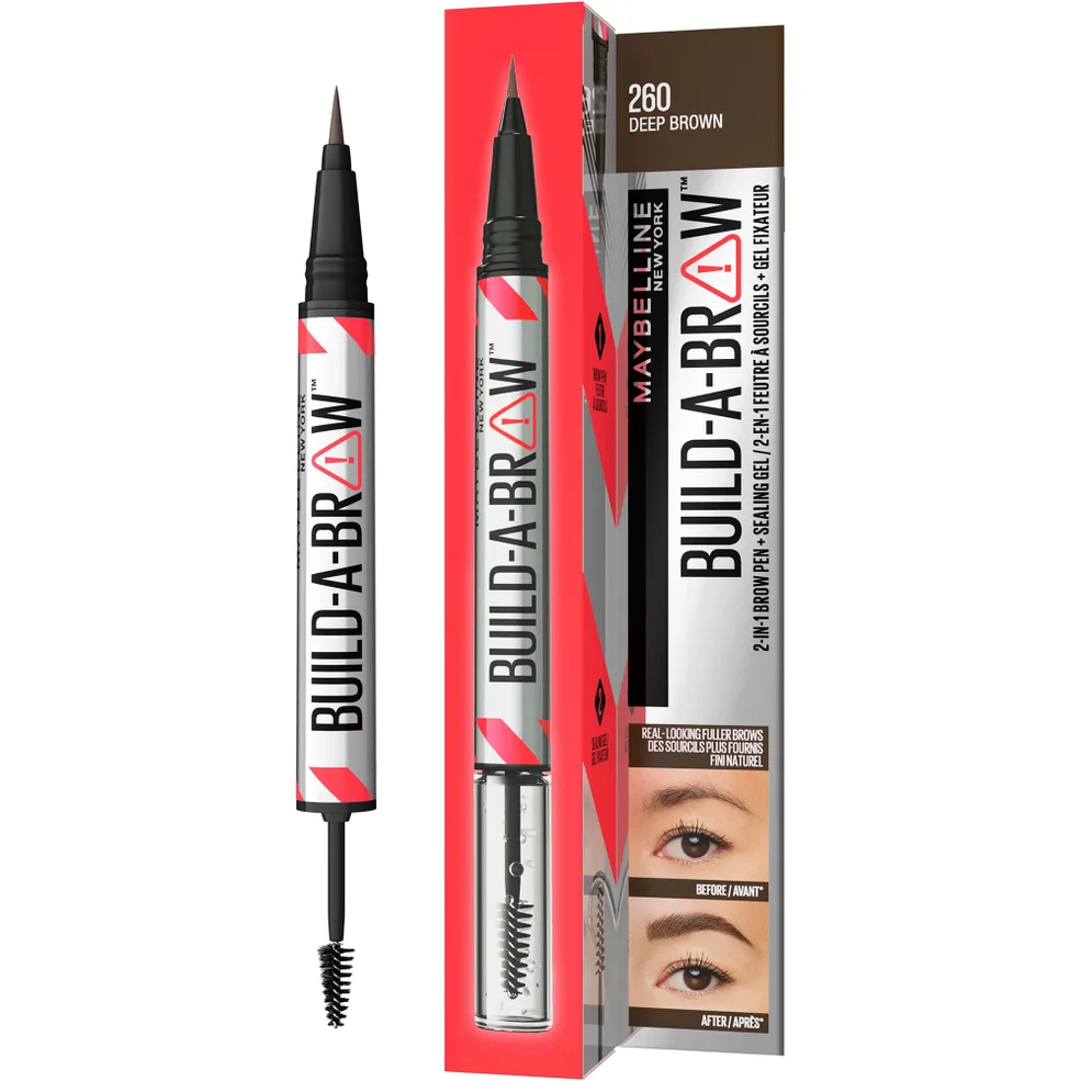 Maybelline Build-A-Brow 2 Easy Steps Eye Brow Pencil and Gel (Various Shades) Image 1
