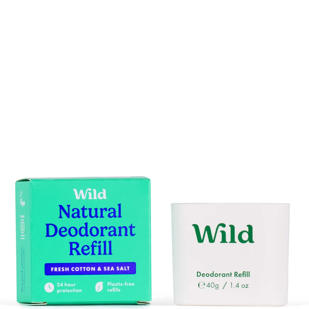 Wild Fresh Cotton and Sea Salt Deodorant Refill 40g Image 1