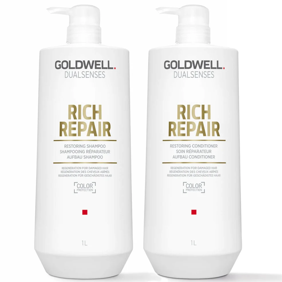 Goldwell Dualsenses Rich Repair Restoring Shampoo and Conditioner 1L Duo Image 1