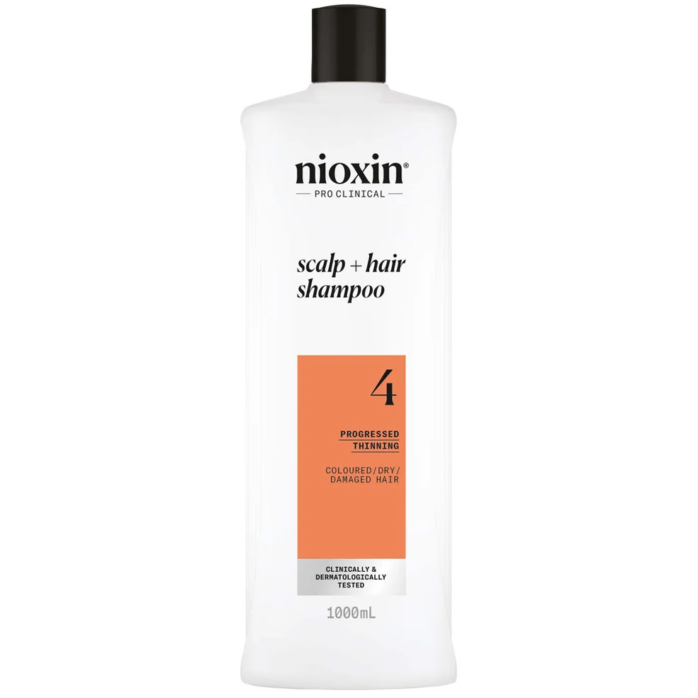 NIOXIN Scalp and Hair Thickening System 4 Shampoo for Coloured Dry and Damaged Hair with Progressed Thinning 1L Image 1