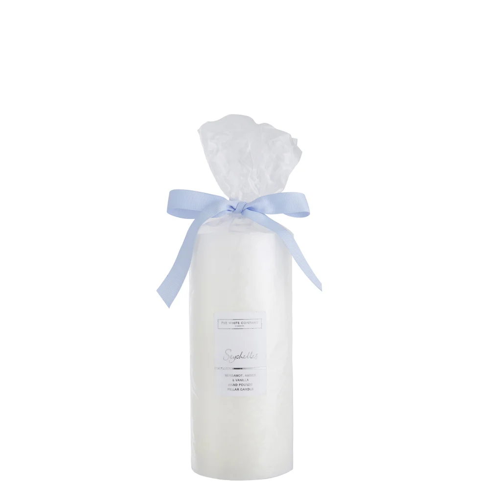 The White Company Seychelles Medium Pillar Candle 573g Image 1
