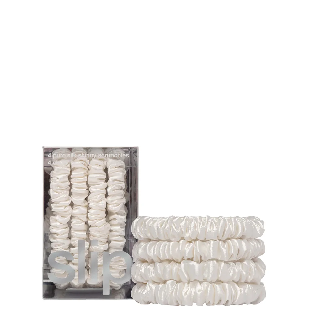 Slip Pure Silk Skinny Scrunchies - White Image 1
