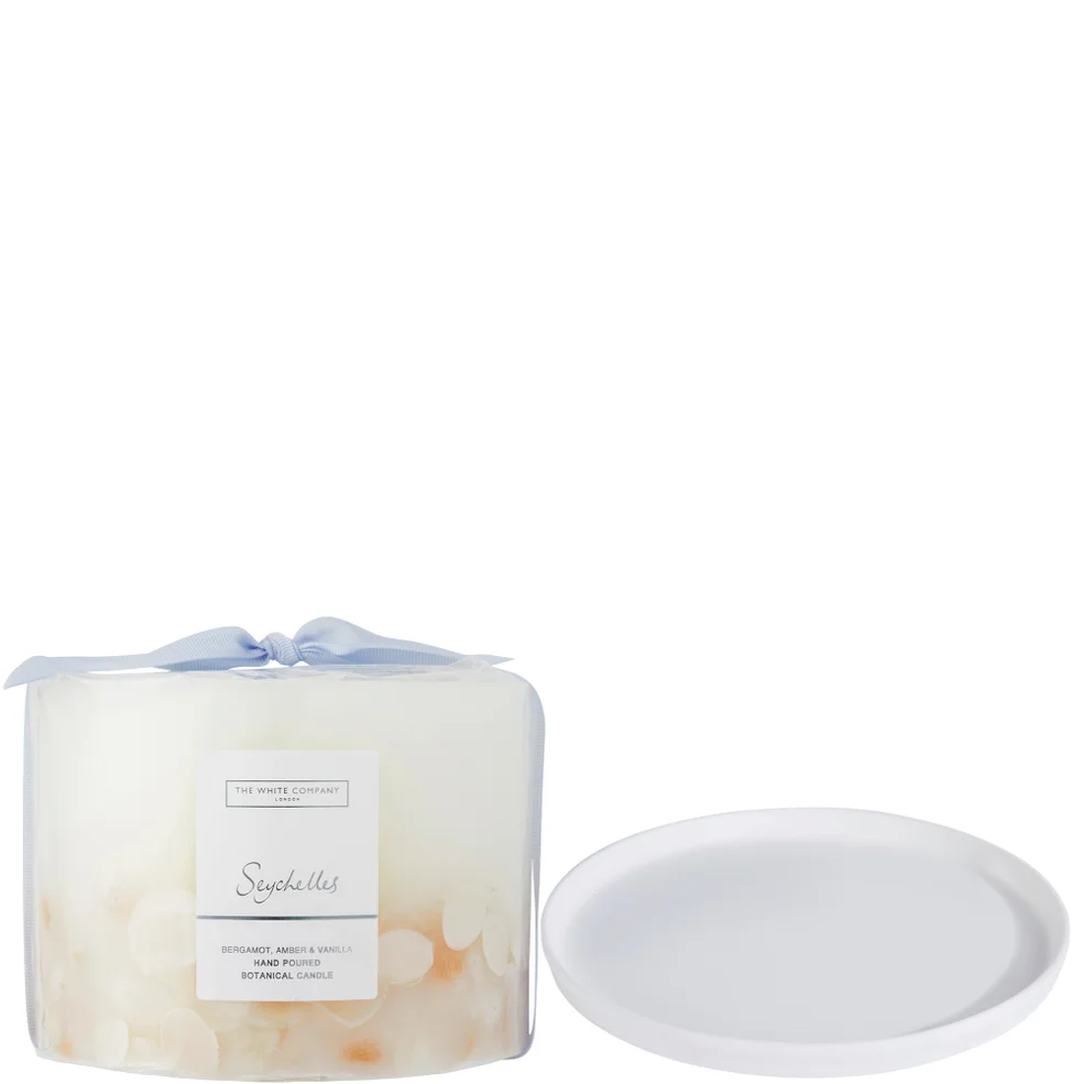 The White Company Seychelles Botanical Candle and Plate - Large Image 1