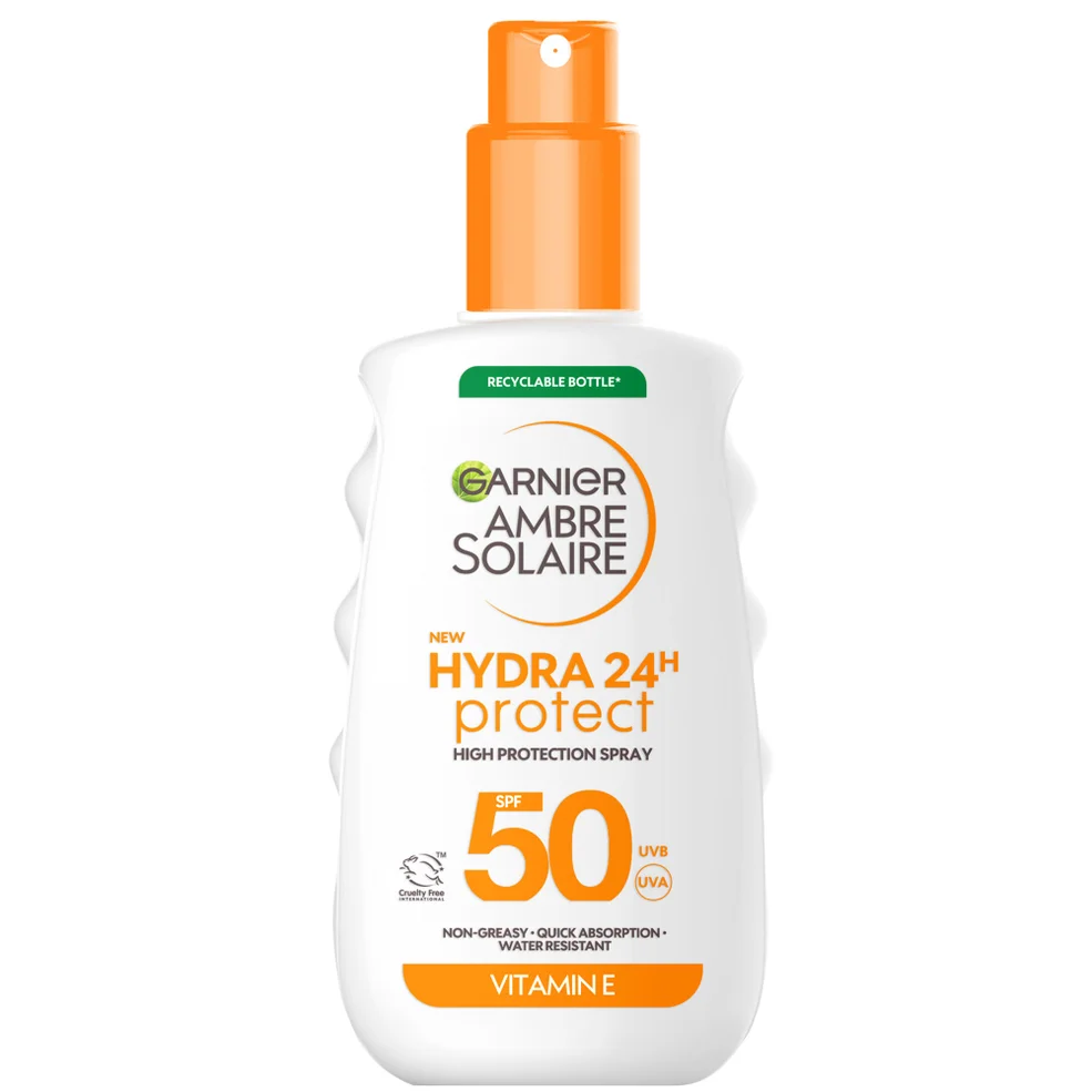 Garnier Ambre Solaire SPF 50 Hydra 24 Hour Protect High Protection UVB & UVA Hydrating Sun Cream Spray 150ml Image 1