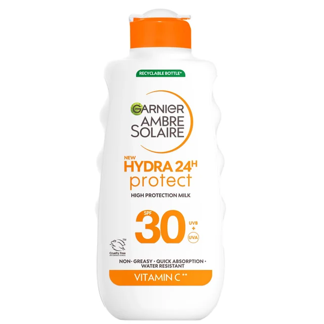 Garnier Ambre Solaire SPF 30 Hydra 24 Hour Protect Hydrating Sun Cream Lotion With Vitamin C, 175ml