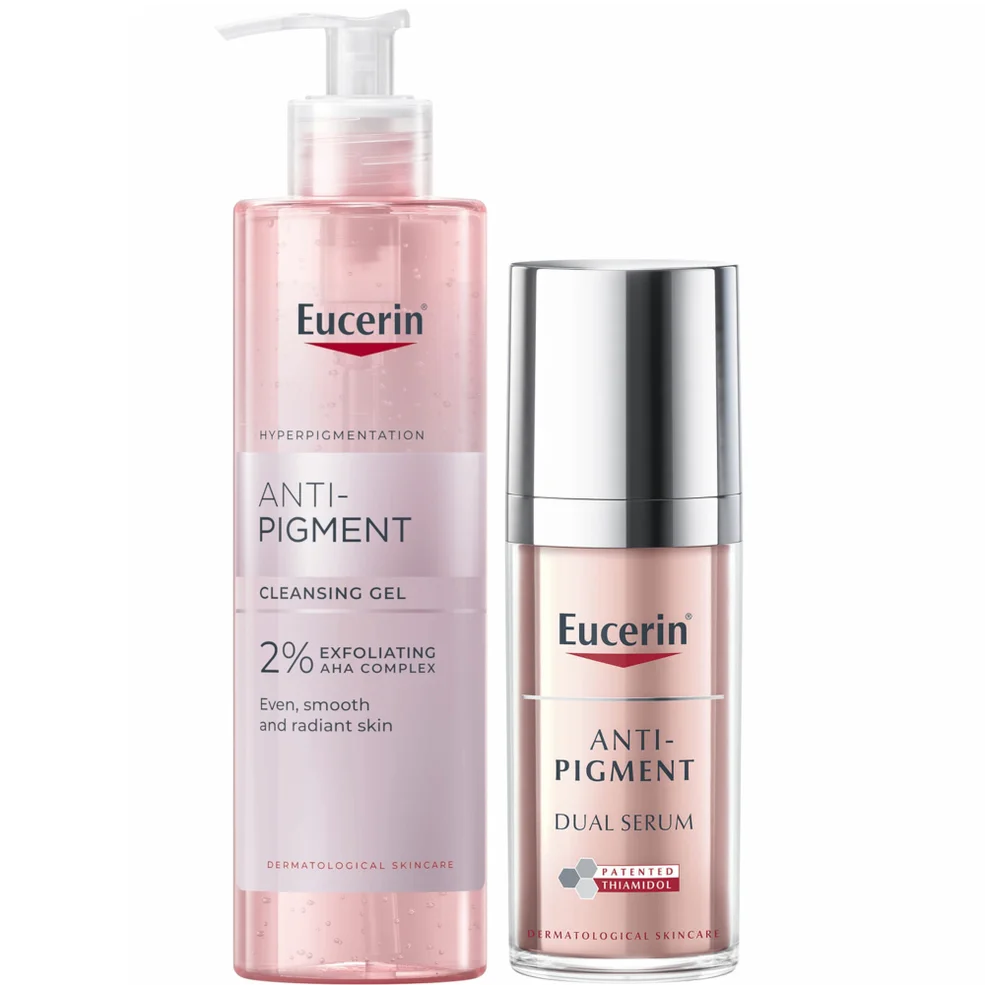 Eucerin Anti-Pigment Cleansing Gel 200ml & Dual Face Serum 30ml for Pigmentation and Dark Spots Bundle Image 1