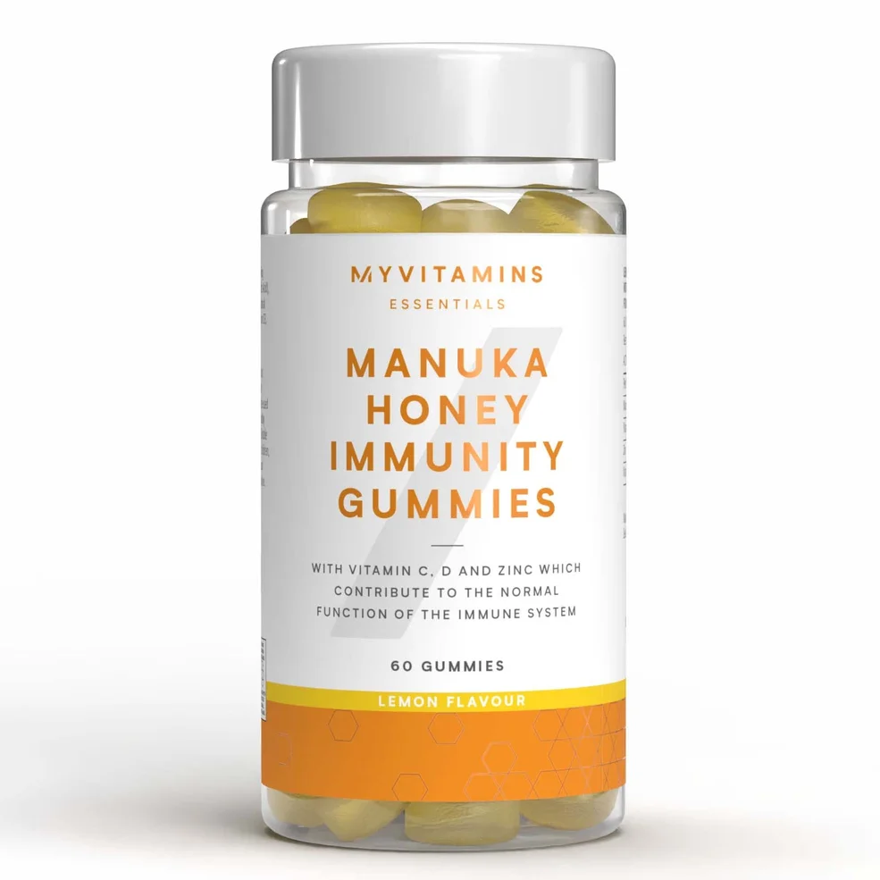 Myvitamins Manuka Honey Immunity Gummies, Honey Lemon, 60 Gummies, 20 Servings Image 1
