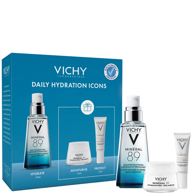 Vichy Mineral 89 Hyaluronic Acid Daily Hydration Kit: Serum, Moisturiser, and SPF50