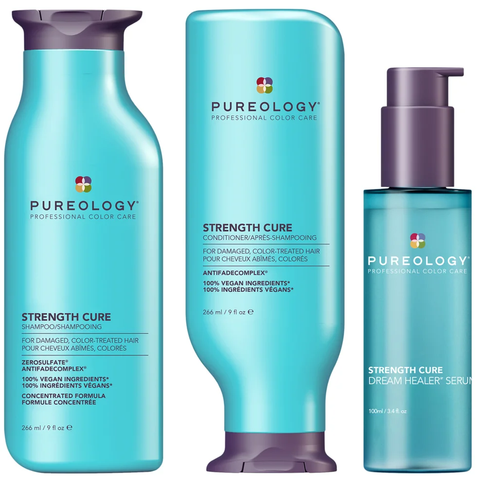 Pureology Strength Cure Shampoo & Conditioner 266ml With Strength Cure Serum 100ml Image 1