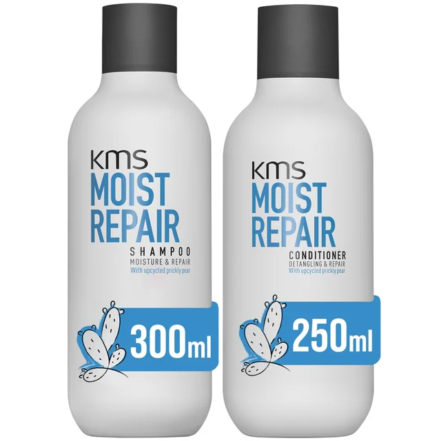 KMS Moist Repair Hair Rescue Shampoo and Conditioner Bundle for Dry and Damaged Hair