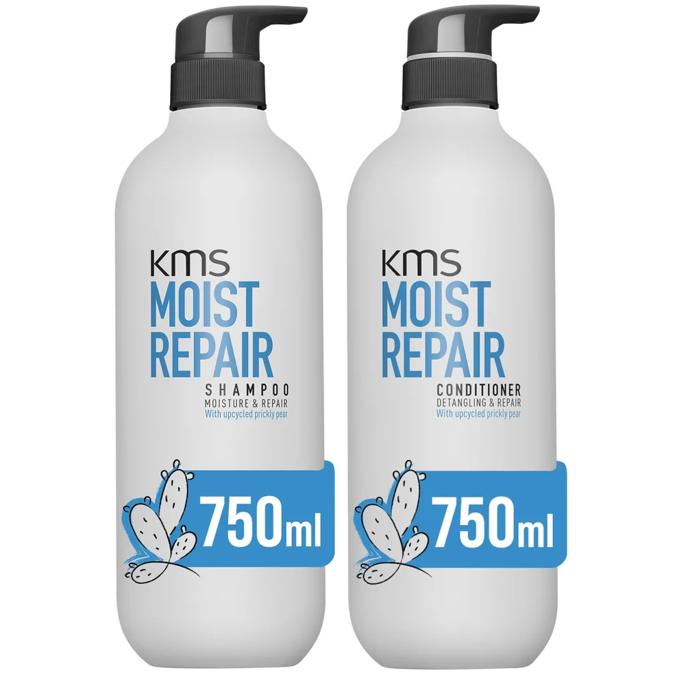 KMS Supersize Moist Repair Hair Rescue Shampoo and Conditioner Bundle for Dry and Damaged Hair Image 1