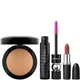 MAC HEROS - MACximal Lipstick Velvet Teddy, Min. Skinfinish Give Me Sun, Fix + Original 100ml and MACStack Black Mascara Bundle