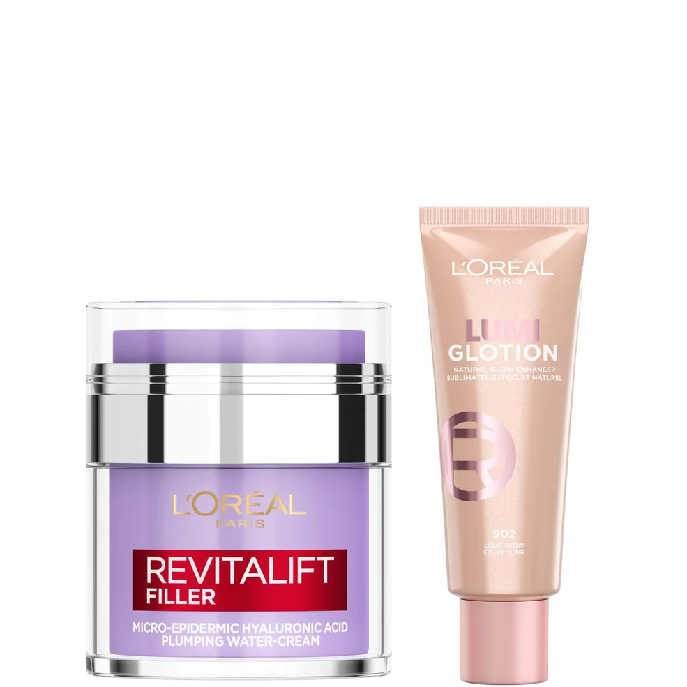 L'Oréal Paris Hyaluronic Filler Water Cream & Lumi Glotion Bundle (Various Shades) Image 1