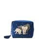 Elizabeth Scarlett Baby Elephant Conservation Navy Velvet Wash Bag